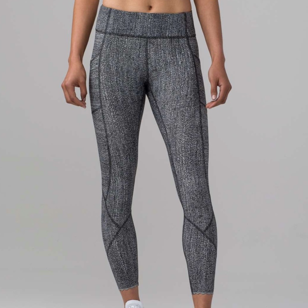 Lululemon Black & White Tight Stuff Tight II Leggings